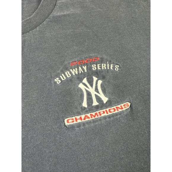 Rare Vintage Y2K New York Yankees Subway Series MLB Baseball Sun Fade Lee Sport - Picture 3 of 5